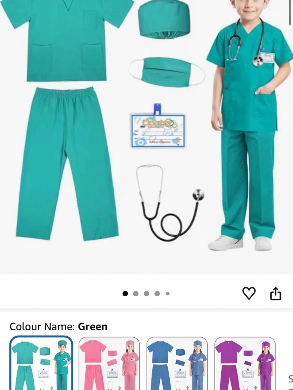 Nurse/Surgeon Costume Set (Size 6-8)
